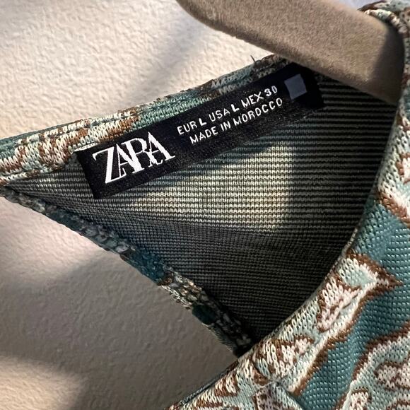 Zara Geometric Print Midi Pencil Dress Size L - Picture 4 of 7